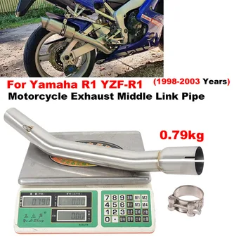 Слипоны За Yamaha R1 YZF-R1 1998-2003 Мотоциклет Ауспуси Средна Тръба Линк Escape Мотокрос Модифицирана от Неръждаема Стомана